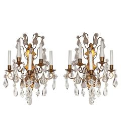 Pair of Gilt Bronze French Louis XV Style Wall Sconces 6