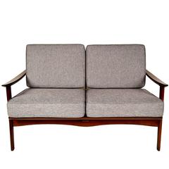 Mid-Century Danish Teak Love Seat