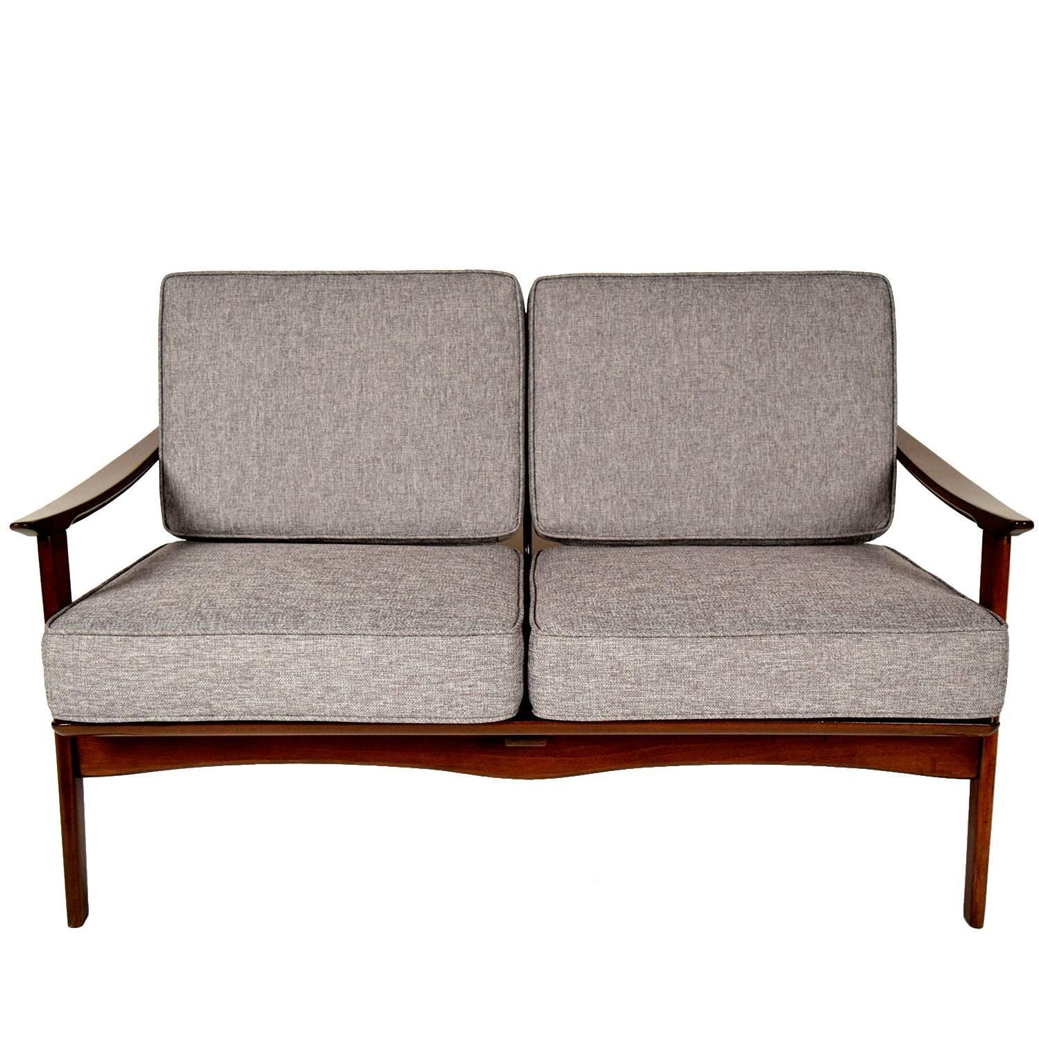 MidCentury Danish Teak Love Seat at 1stdibs