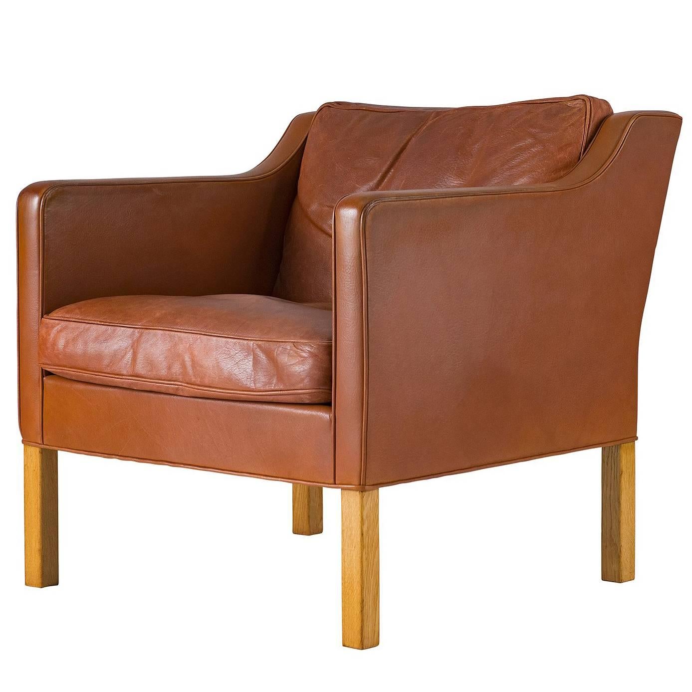 Børge Mogensen Leather Lounge Chair