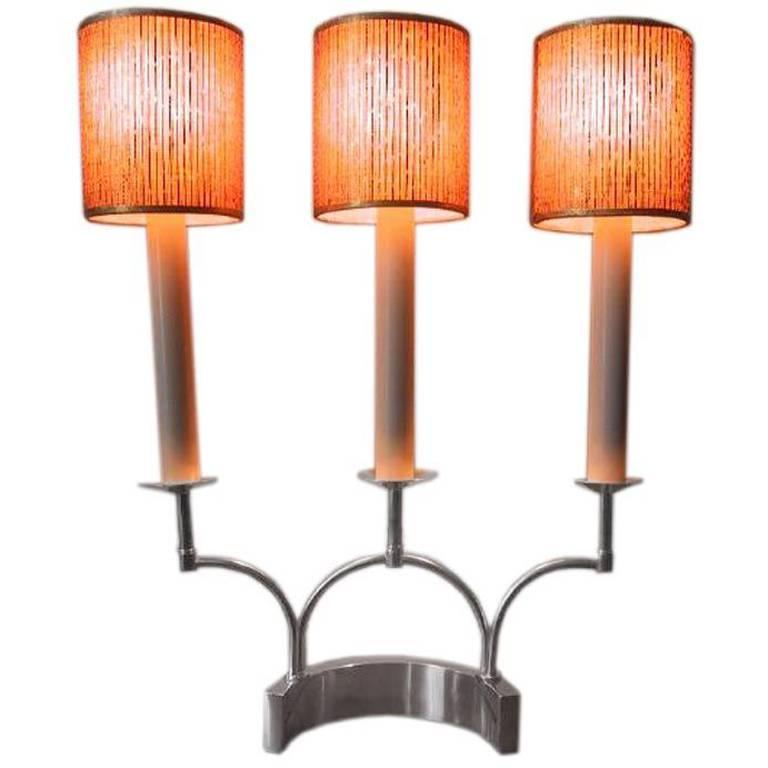 Lighted Tabletop Candelabra Silver Plated For Sale at 1stdibs