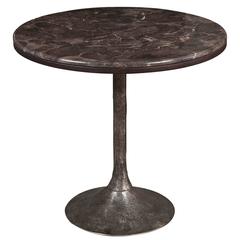 French Modern Marble and Cast Aluminium Industrial Style End Cocktail Table 6