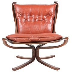 Great Looking Falcon Chair in Red Leather