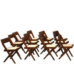 Pierre Jeanneret Unique Set of 12 Library Chairs 6