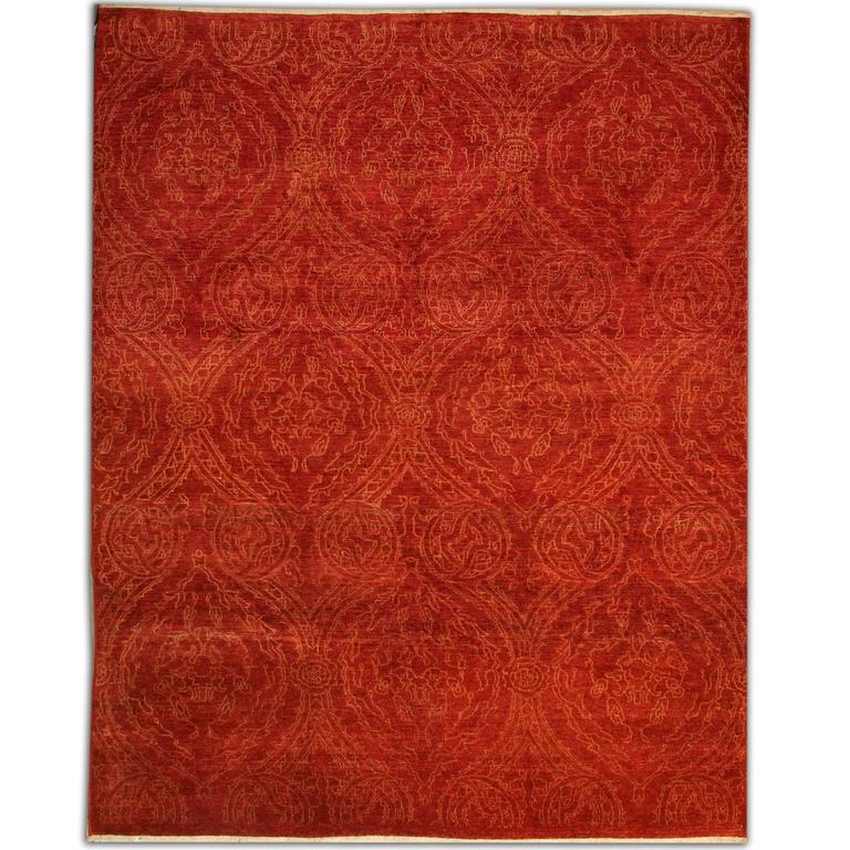 Modern Rug with Damask Pattern For Sale at 1stdibs