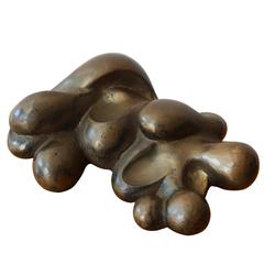 1960s Solid Bronze Abstract Sculpture