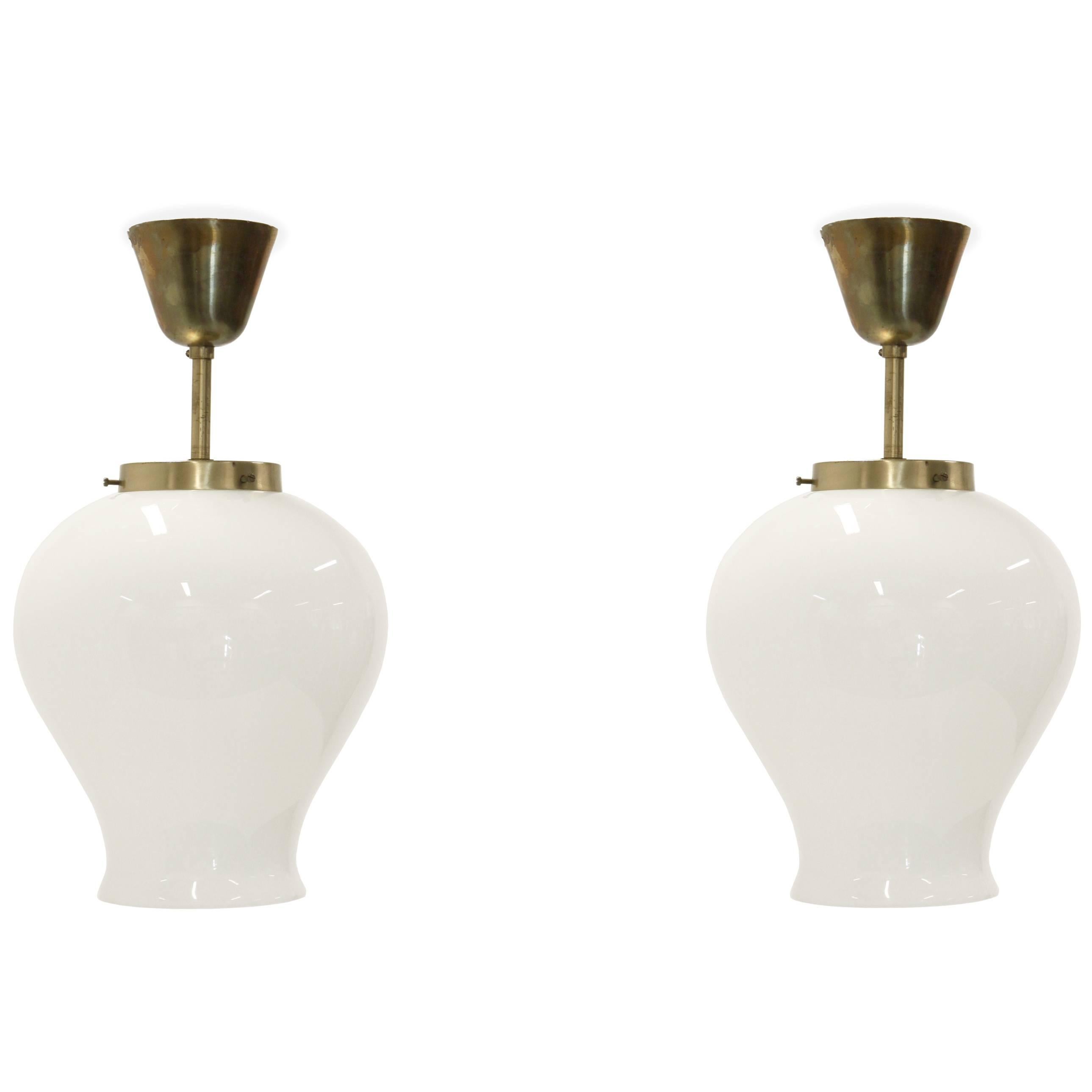 Pair of Ceiling Lights in Brass by Birger Dahl, 1960s