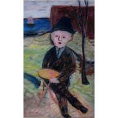 Pastel on Panel Behind Glass, 20th Century 10