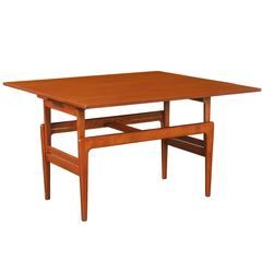 Danish Modern “Morphing” Teak Coffee, Console or Dining Table