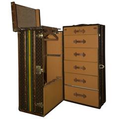 Vintage Men's Wardrobe Trunk, Louis Vuitton, 1937, France