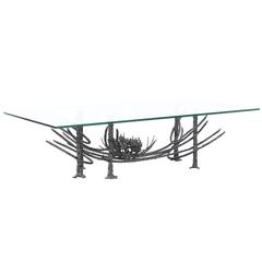 Striking Sculptural Brutalist Bronze Coffee Table by Daniel Gluck 3