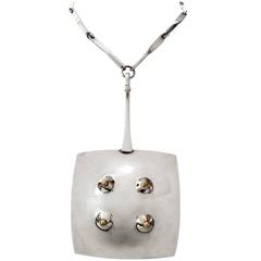 Scandinavian Modern Sterling Silver Pendant with Chain by Ove Bohlin, 1972 6