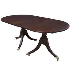 Vintage Regency Style Mahogany Dining Table with Leaf