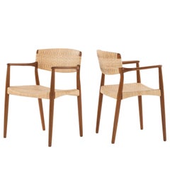 Pair of Armchairs by Ejner Larsen & Aksel Bender Madsen for Willy Beck