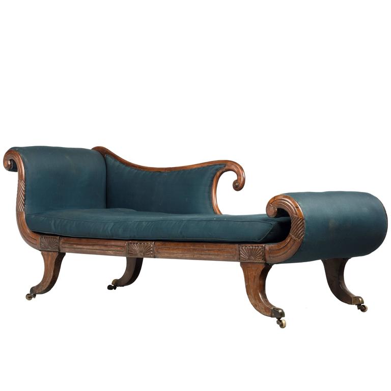 Early Regency Chaise Longue Century 19th Period 9WEDH2I