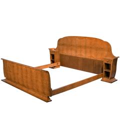 Early 20th Century Art Deco Birchwood Bed 12