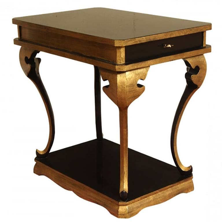 Lewis Mittman Lacquer and Gilt Side Table