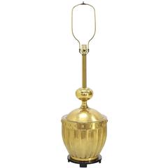 Large Brass Fluted Drum Shape Table Lamp by Stiffel 2