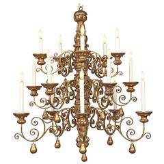Italian 18th Century Louis XIV Period Mecca and Gilt Metal Chandelier 8