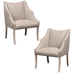 Pair of English 1950s Upholstered Chairs from the Carlton Club in London
