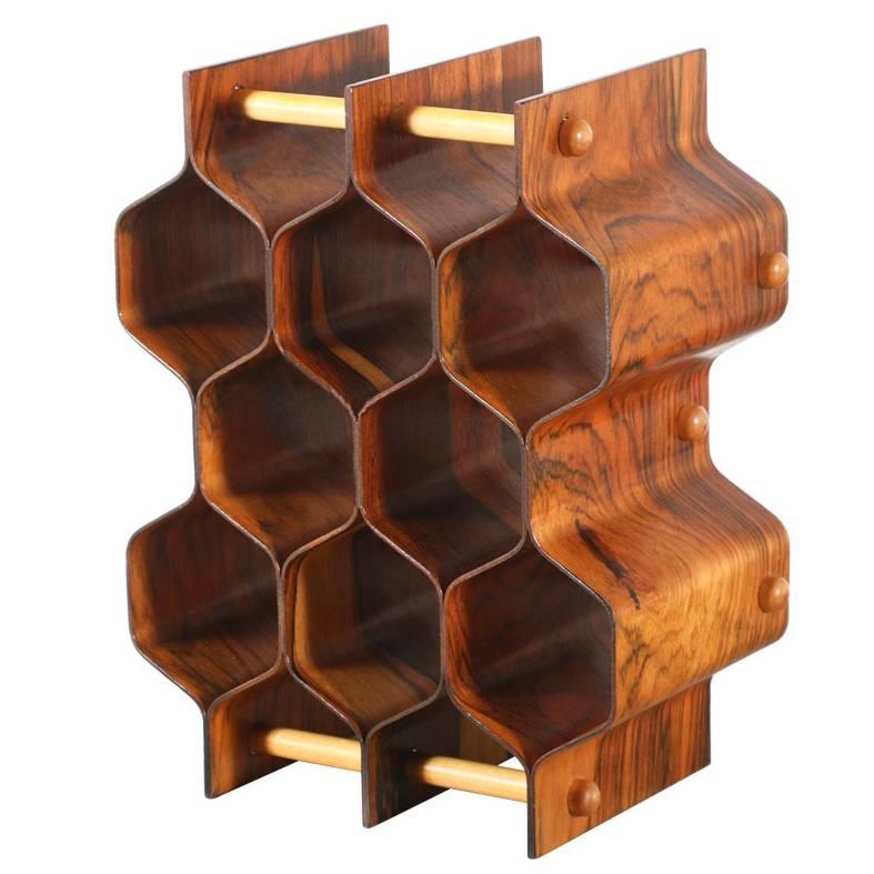 Torsten Johansson “Honeycomb” Rosewood Wine Rack for AB Formträ