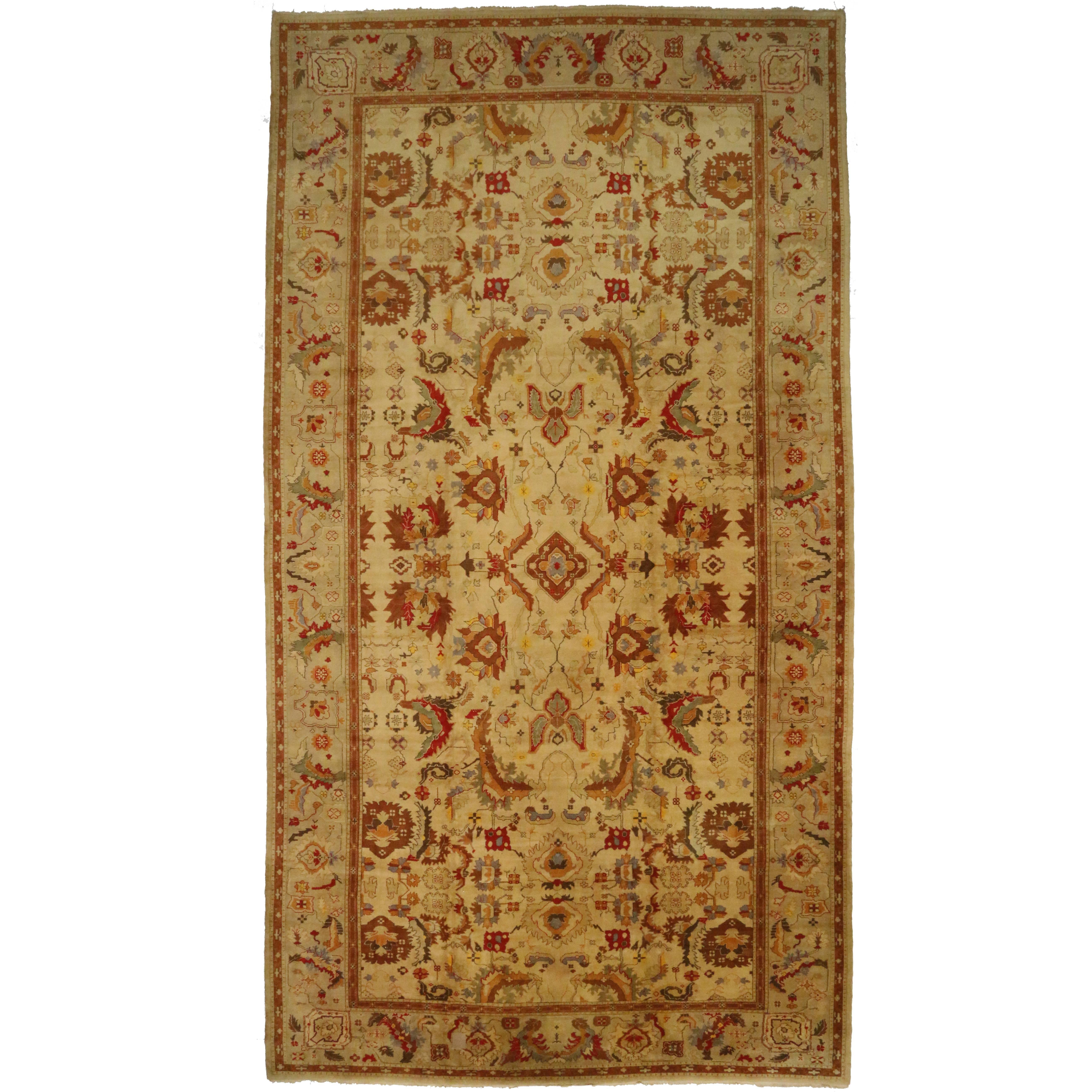 Oversized Vintage Portuguese Rug, Hotel Lobby Size Cuenca Carpet For Sale