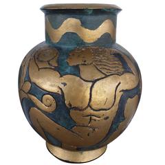 Bronze Art Deco Vase Attributed to René Buthaud