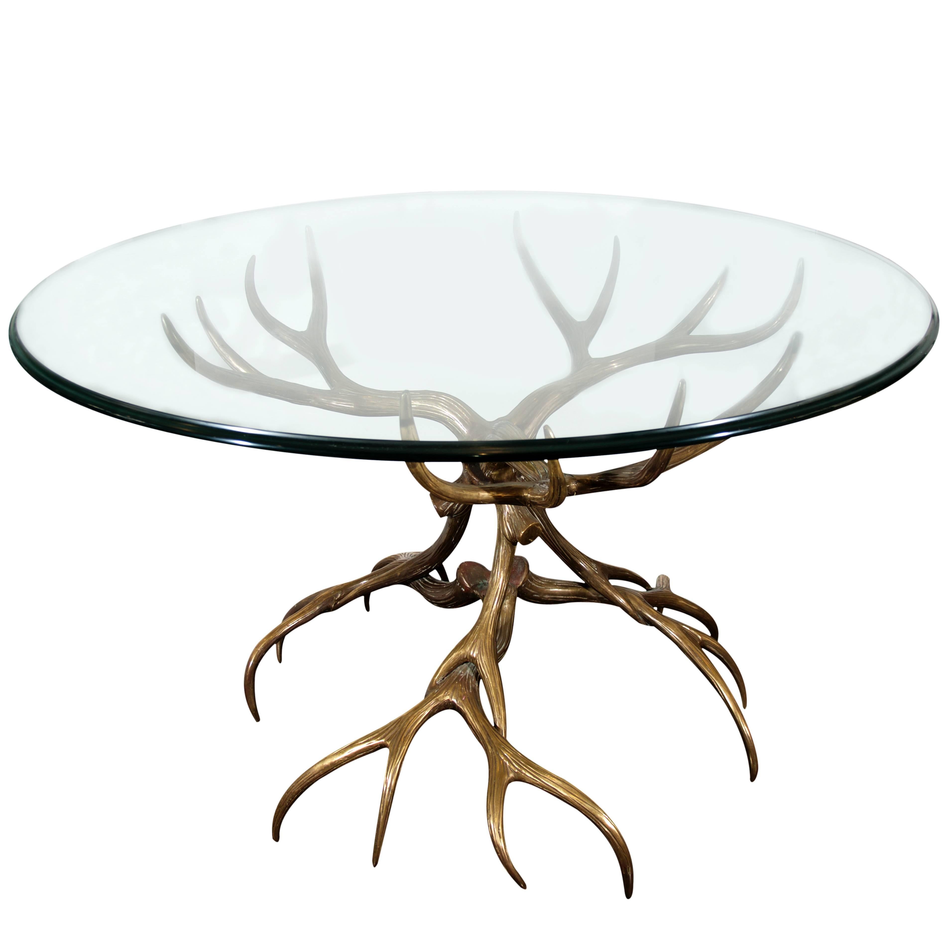 Spectacular Bronze Antler Table
