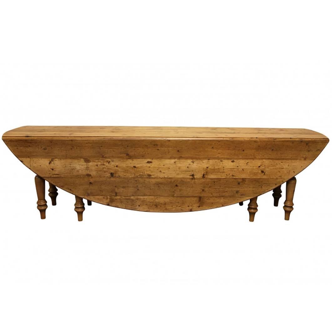 Massive Reclaimed Wood Oval DropLeaf Farm Table at 1stdibs Massive Reclaimed Wood Oval DropLeaf Farm Table at 1stdibs