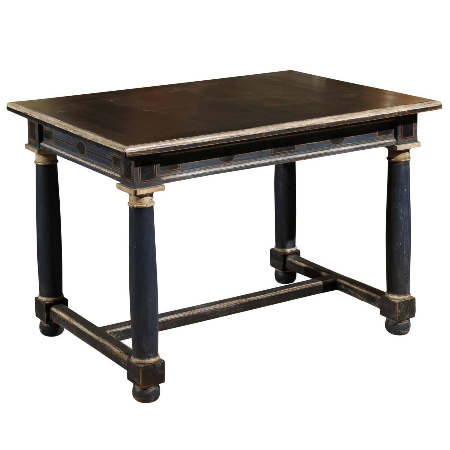 19th Century Painted Oak Table from France