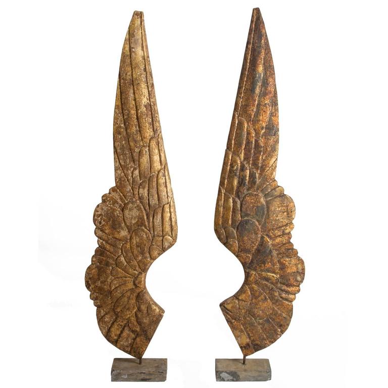 Pair of 19th Century Spanish Carved Giltwood Wings at 1stDibs