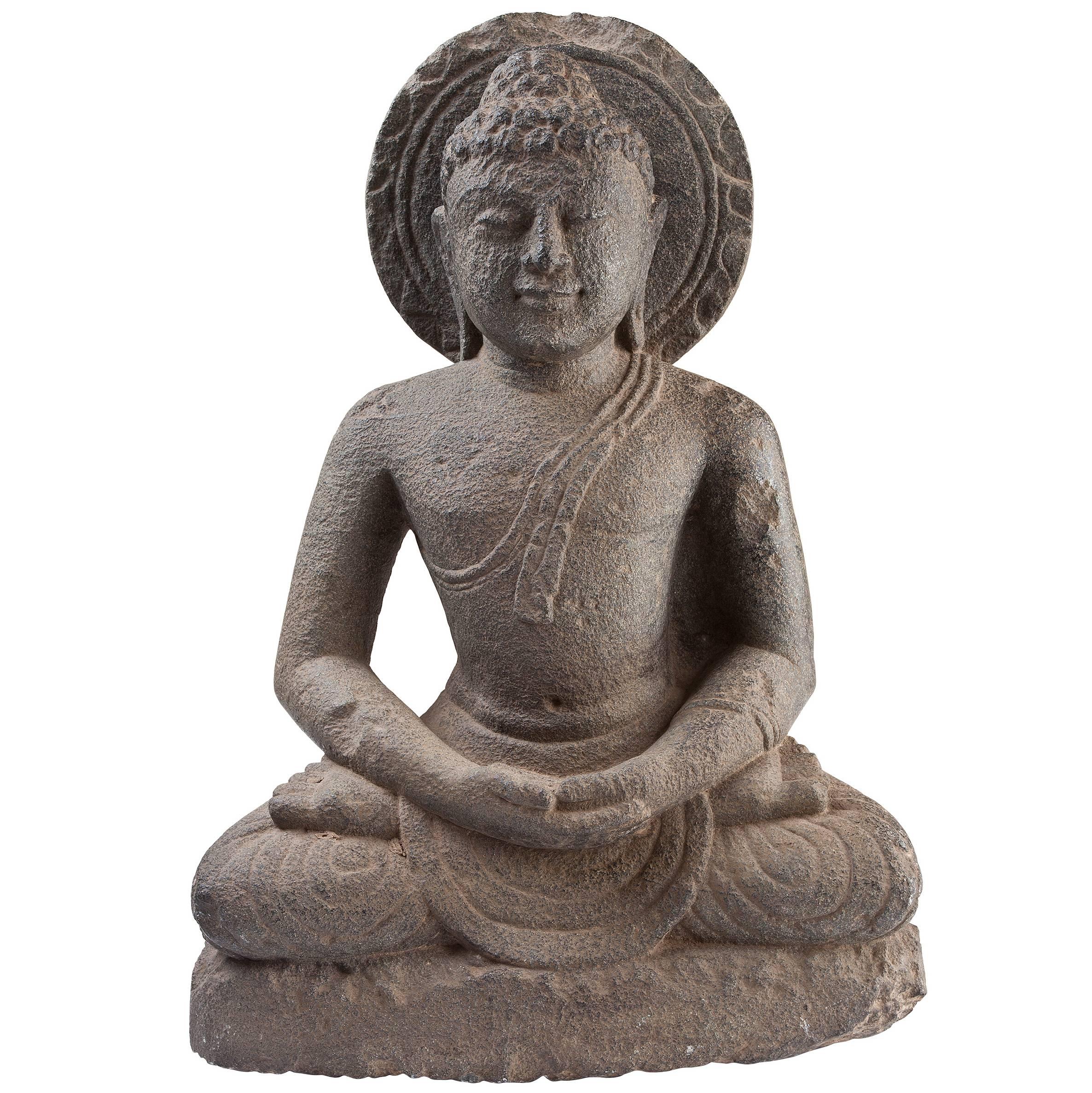 19th Century Granite Buddha in Meditation 'Dhyana' Mudra