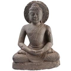 Antique 19th Century Granite Buddha in Meditation 'Dhyana' Mudra