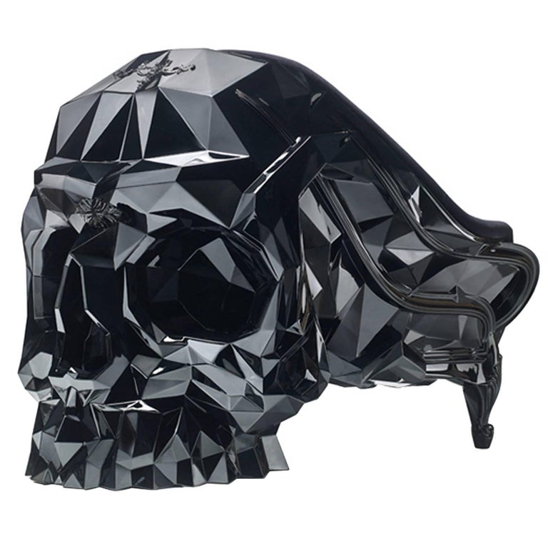 Armchair skull faceted handcrafted consolidated fiberglass. 