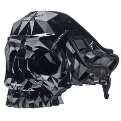 Skull Armchair Faceted Handcrafted with Black Velvet Seat 9