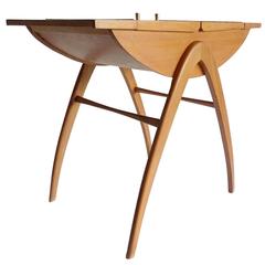 Danish Modern Compass Legs Storage Box Chest Table Modernist Vintage Design 1
