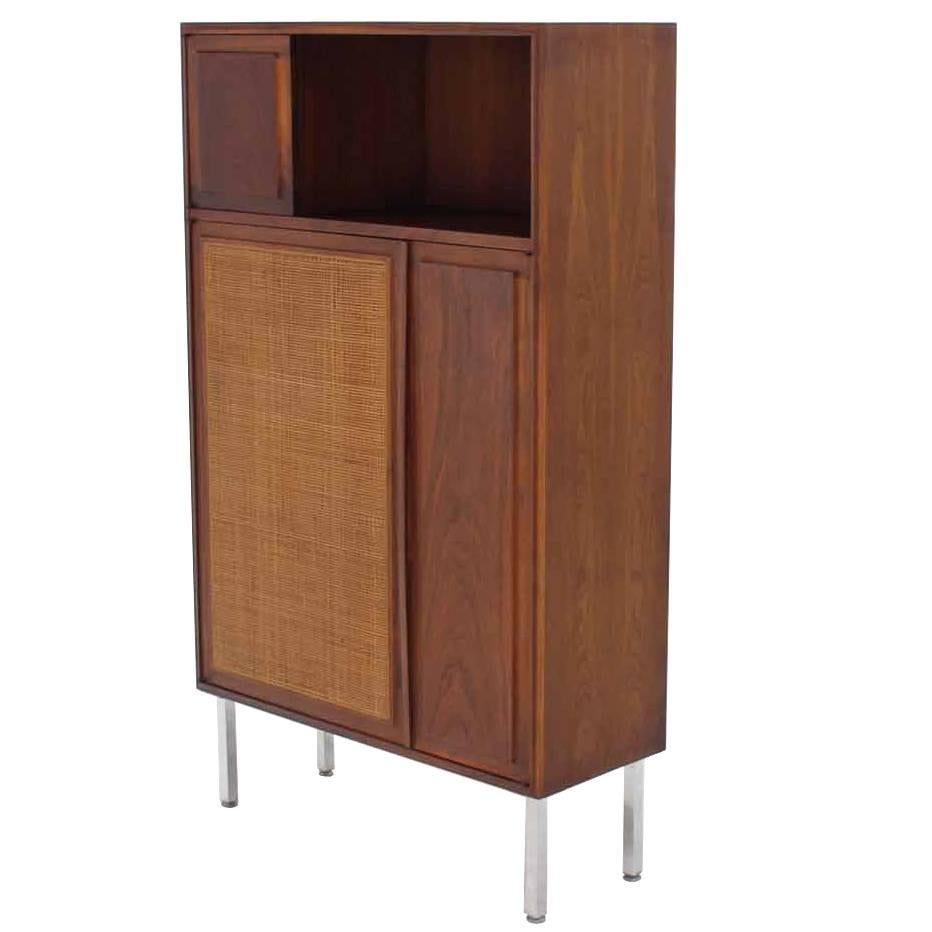 Walnut Cabinet with Cane Door