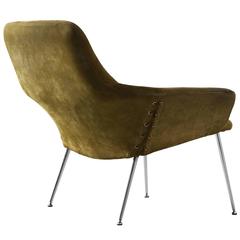 Poul Nørreklit Olive Green Suede Easy Chair