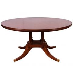 Vintage Round Regency Style Pedestal Dining Table