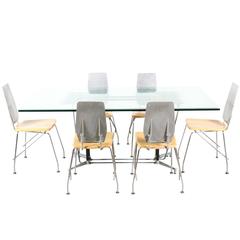 Robert Josten Cast Aluminum Dining Table Set with Glass Top