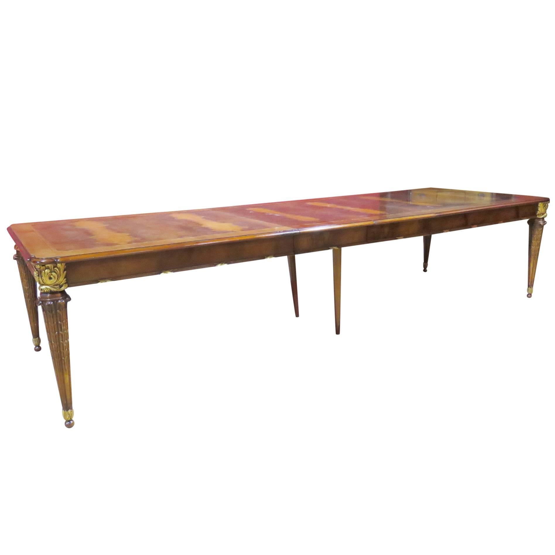 Italian Style Walnut Banded Dining Table