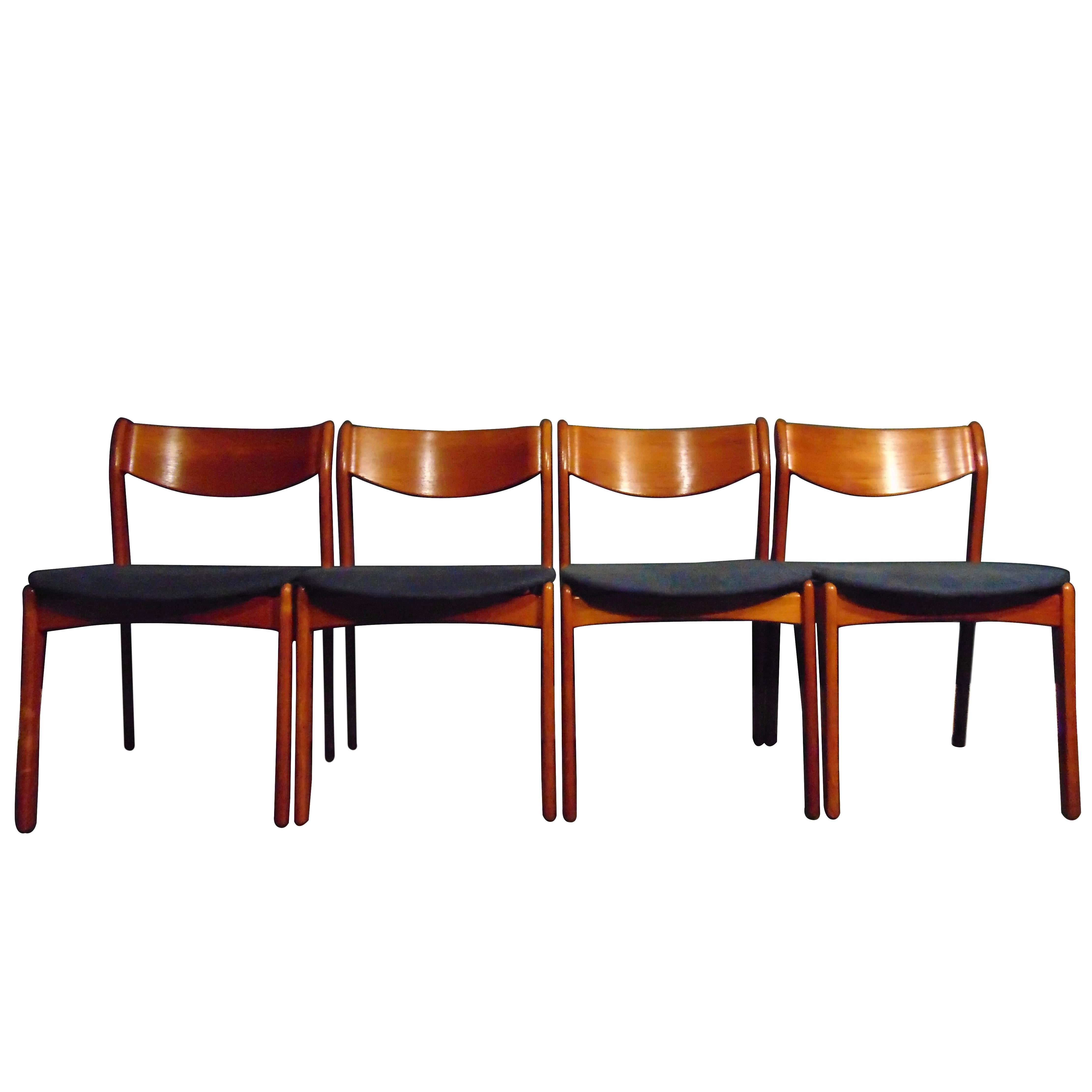 Midcentury Danish Teak Dining Chairs by P.E Jorgensen for Farso Stolefabrik For Sale