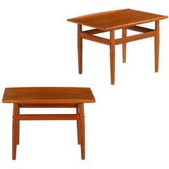 Pair of Danish Mid-Century Teak End Side Tables by Grete Jalk for Glostrup