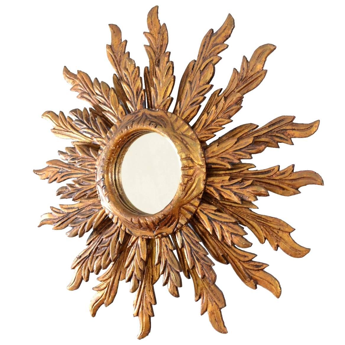 Italian Sunburst Giltwood Mirror, 1930s