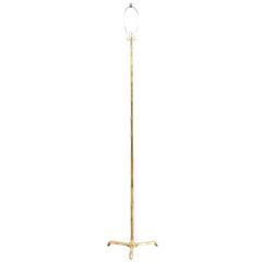French Faux Bamboo Brass Tripod Floor Lamp 7