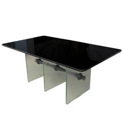 Used Art Deco Black Vitrolite Glass Desk