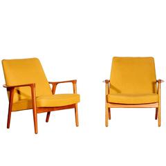 Antique Teak Armchairs designed by Inge Andersson for Bröderna Andersson, Sweden 1950s 