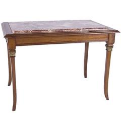 Mahogany and Marble Center Table 8