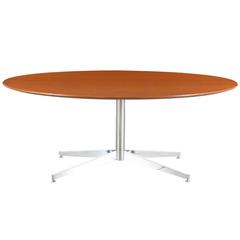 Florence Knoll Oval Walnut Dining Table with Chrome Base
