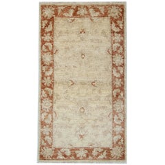 Oriental Carpet, Wool Small Rug Cream Ziegler Style Inspired Living room Rugs